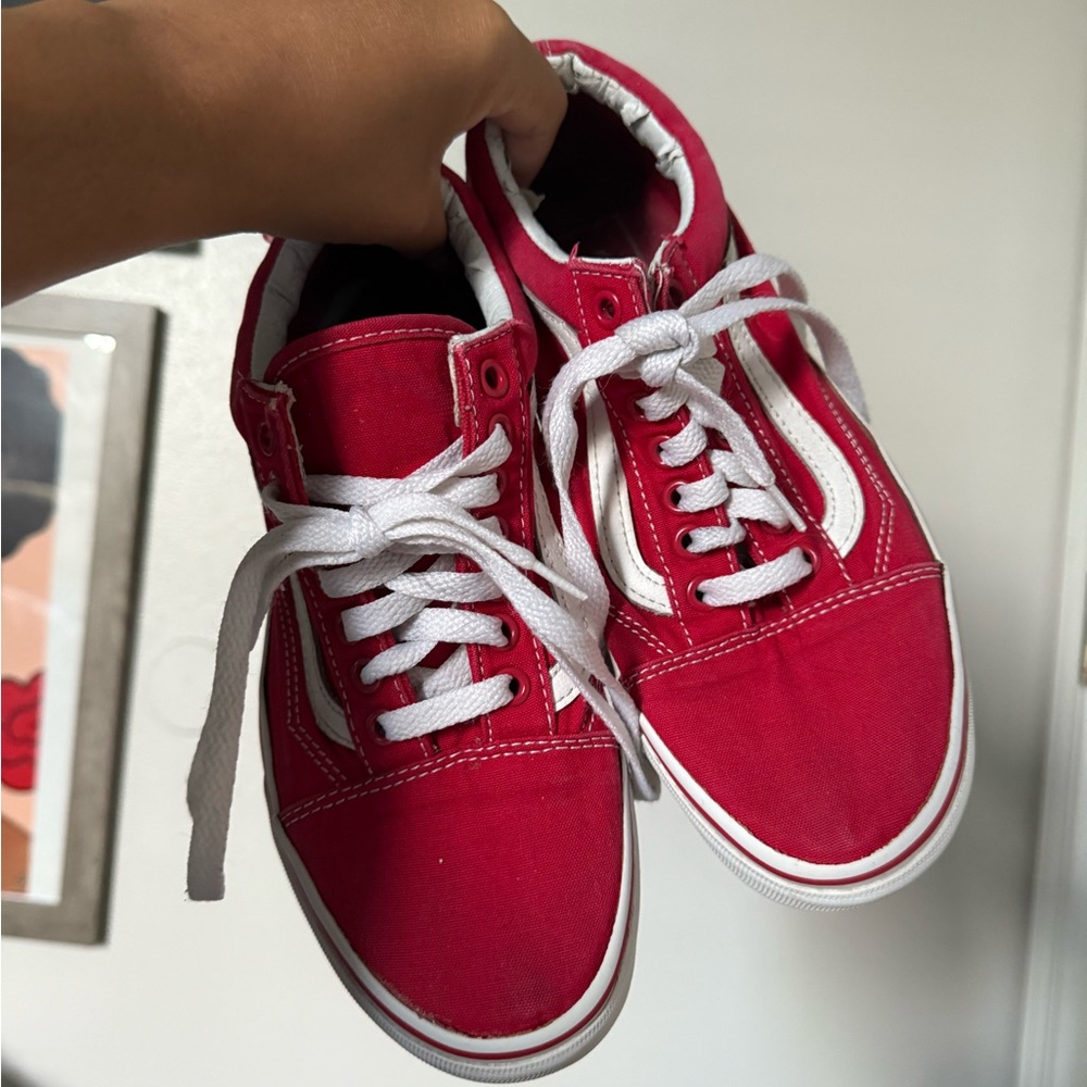 Vans Bold Red Canvas Sneakers